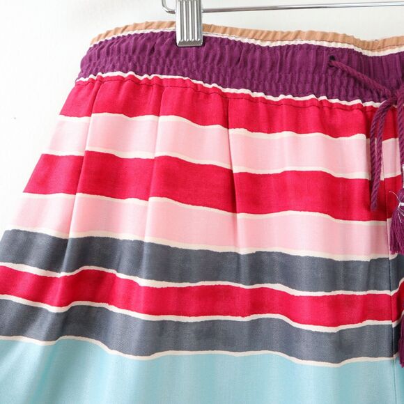 Ann Taylor LOFT Size M Striped Shorts Viscose Satin Multicolor - Picture 2 of 7